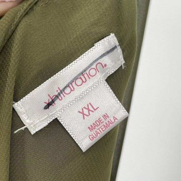 Silky Jumpsuit Green Wide Leg V Neck Racerback Size XXL Xhilaration Pocket Cute - Picture 6 of 7